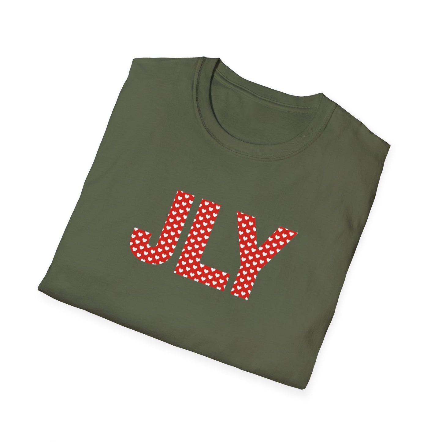 JLY Polka Dot Tee — Red Monogram Graphic T-Shirt