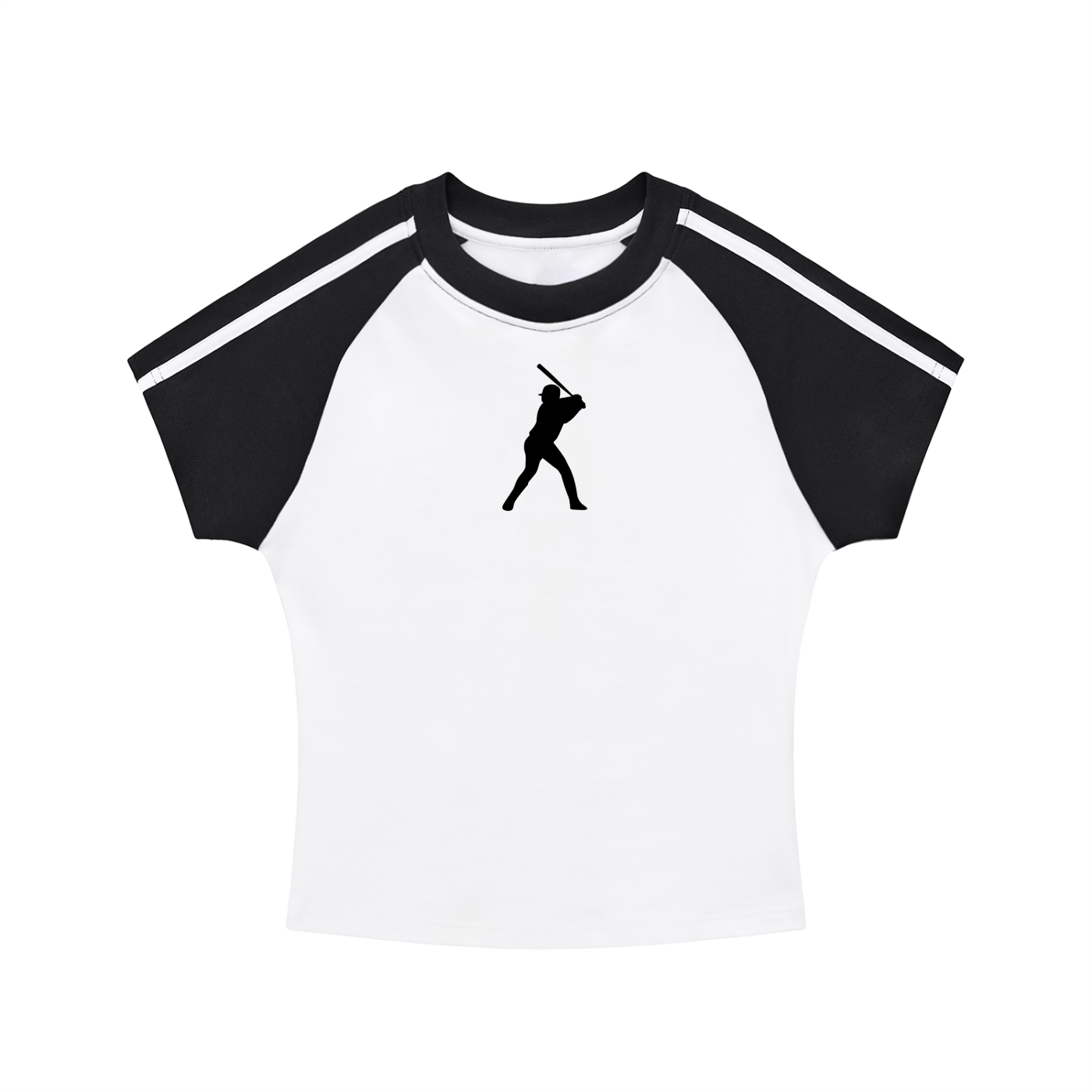 Baseball Contrast Stripes Bodycon Raglan  Sleeve T-Shirt