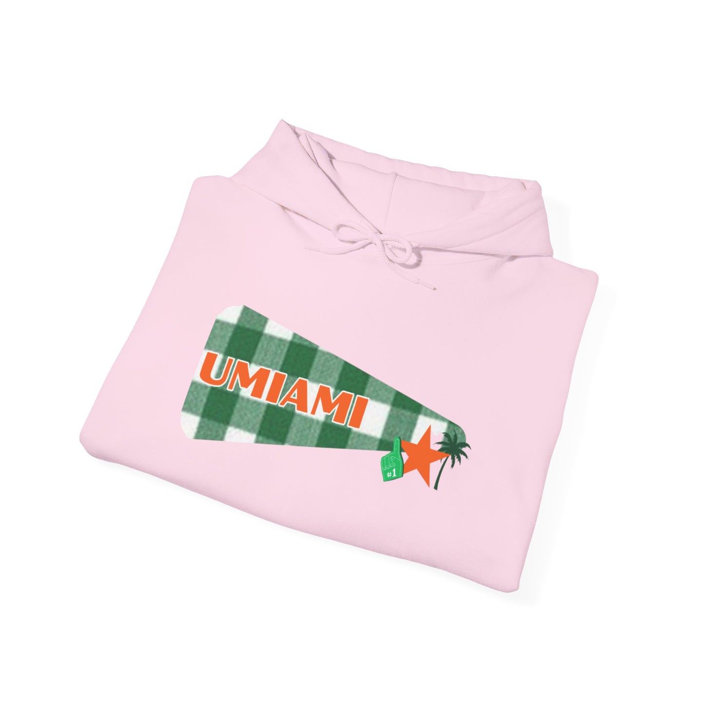 Miami Pennant Hoodie – Retro Green & Orange University Style