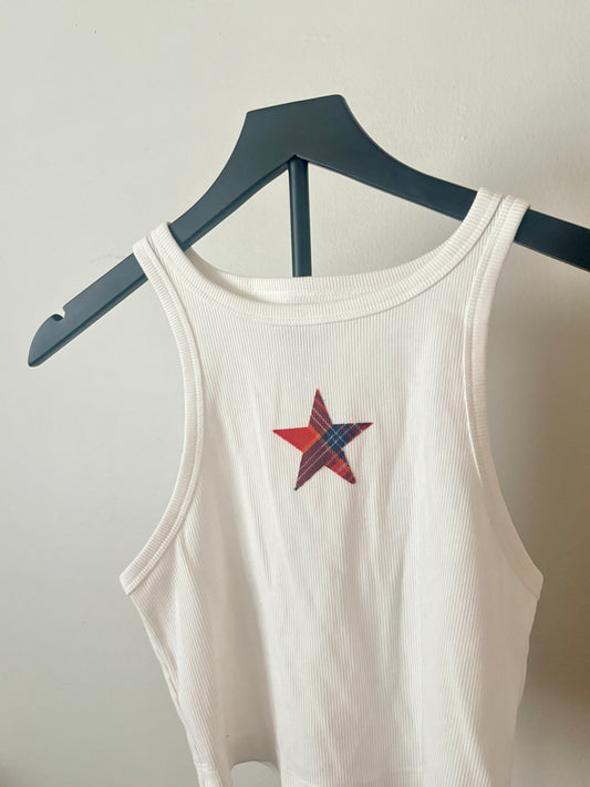 ORANGE AND BLUE STAR TANK TOP S/M