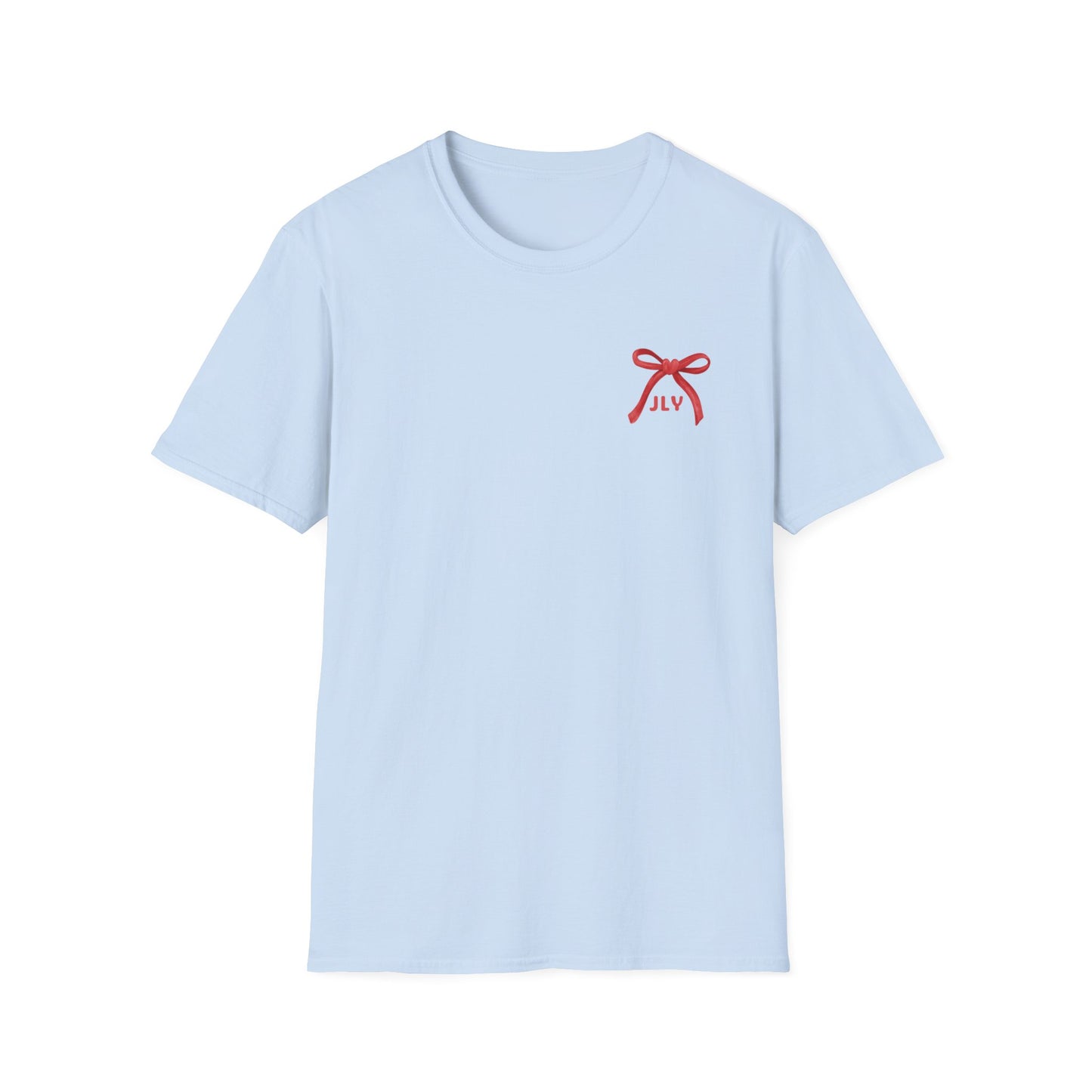 T-Shirt — Red Bow "JLY" Graphic Tee