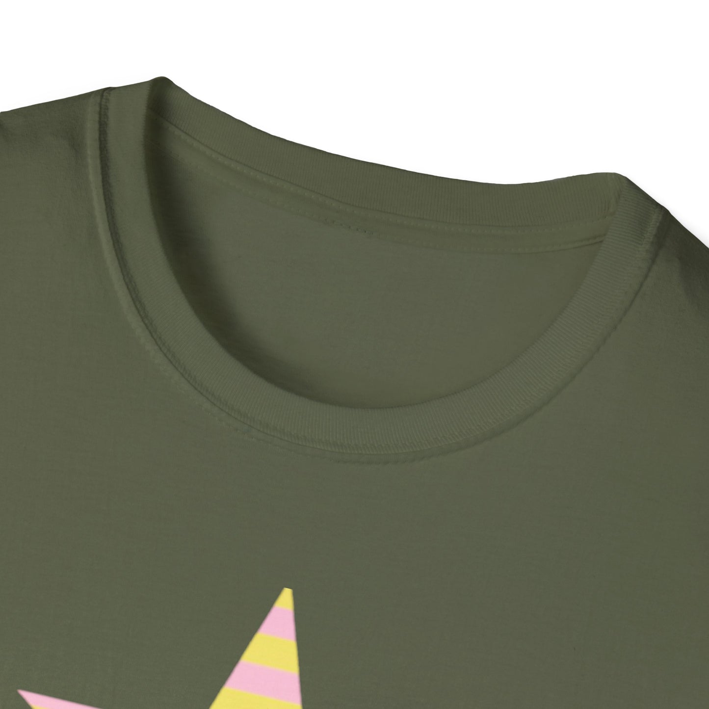 Star Stripe Tee — Pastel Pink & Yellow Graphic T-Shirt