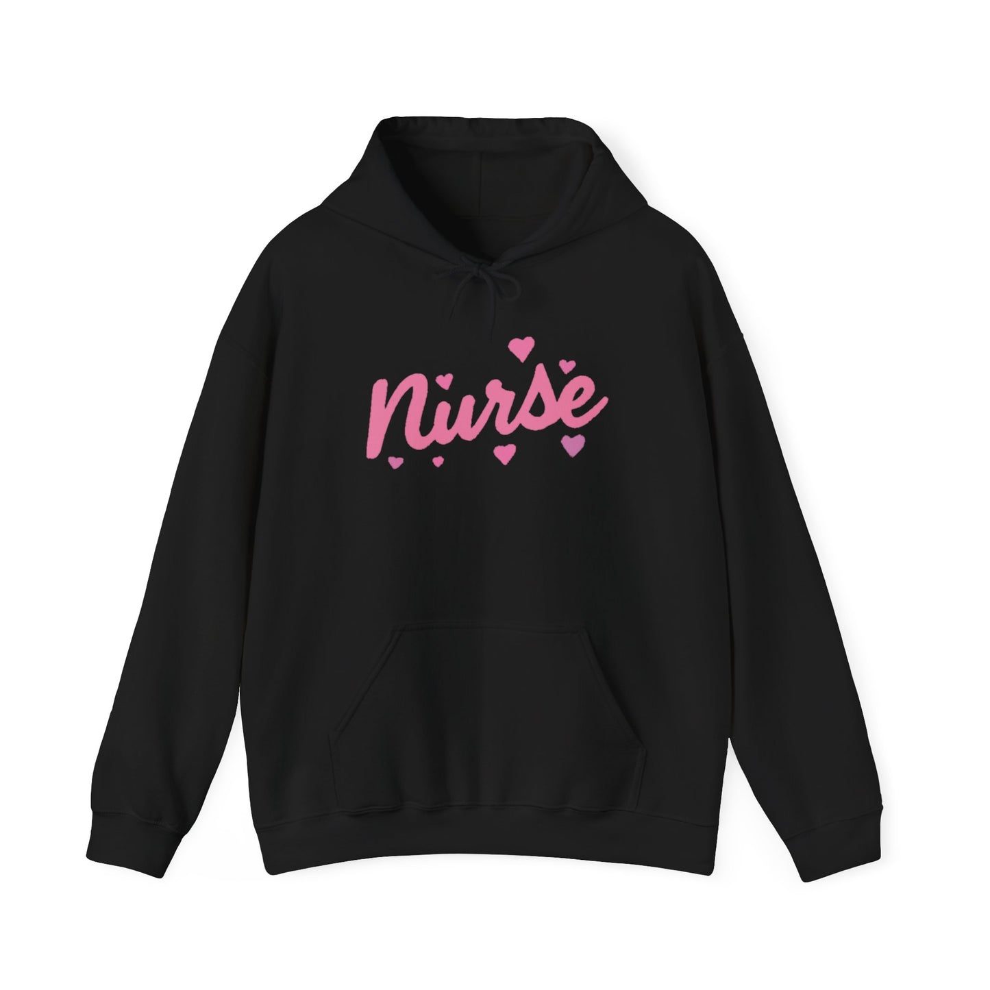 Nurse Heart Hoodie — Pink Script Nurse Hoodie for Medical Professionals, Gifts for Nurses