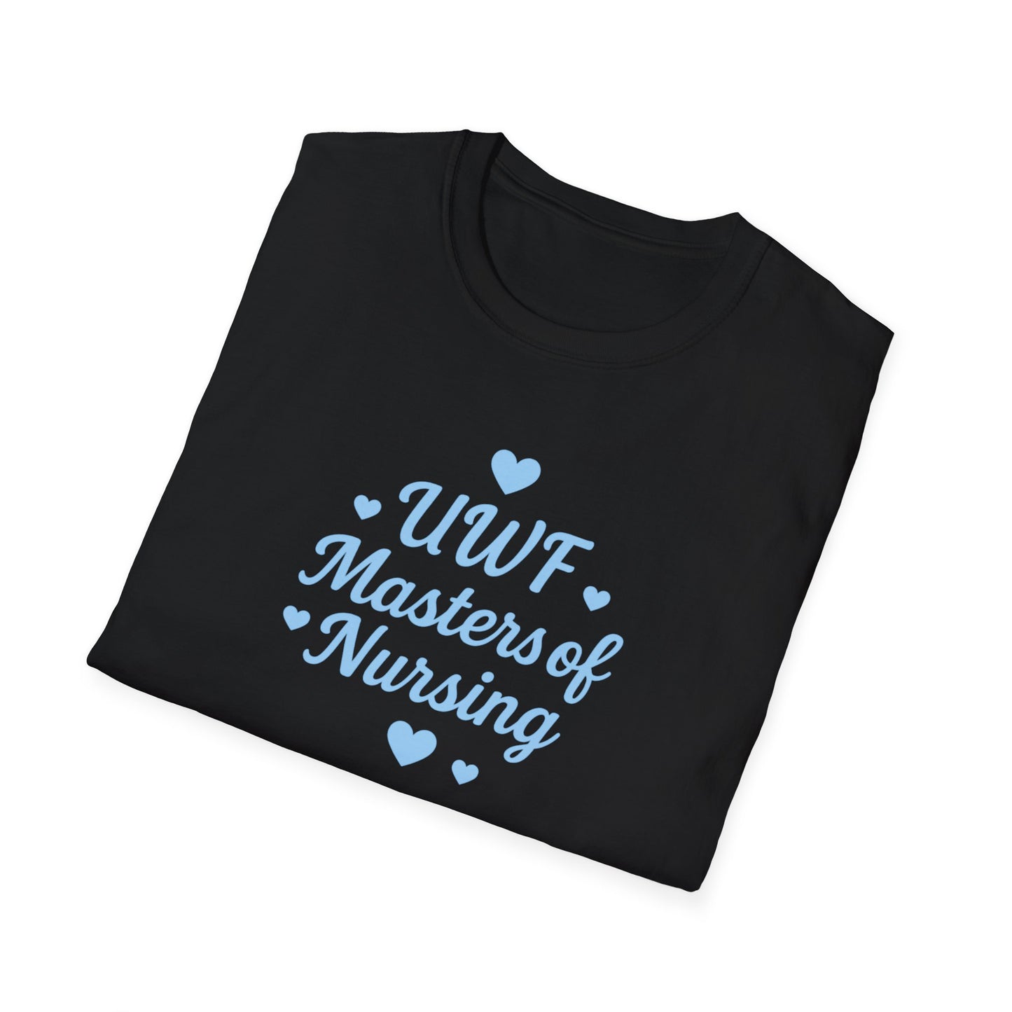 UWF Masters of Nursing T-Shirt — Light Blue Heart Nursing School Tee