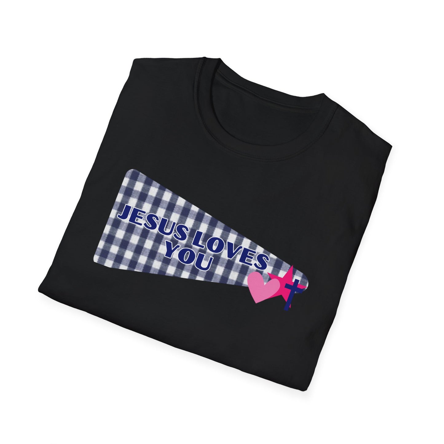 Jesus Loves You Pennant T-Shirt — Christian Faith Check Tee