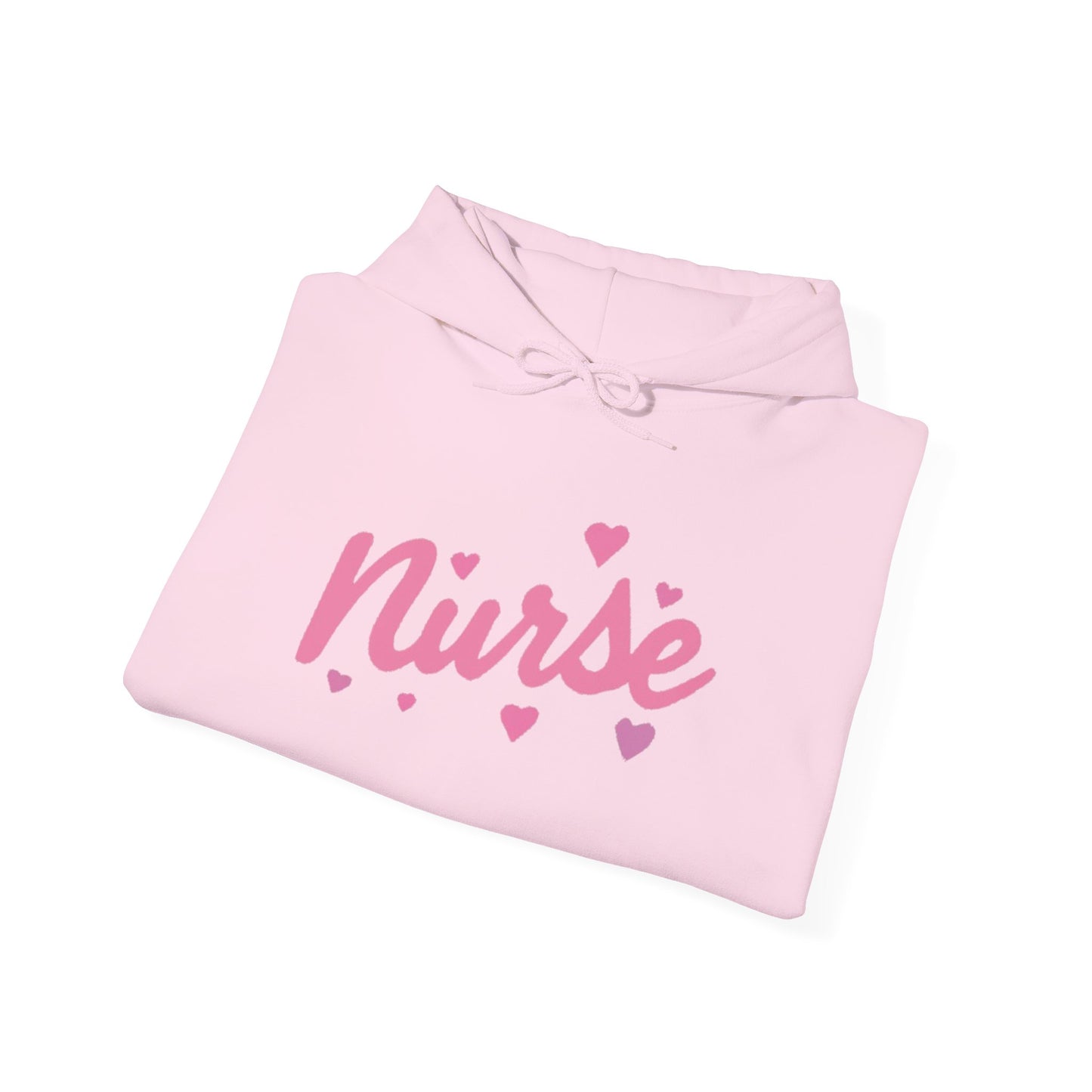 Nurse Heart Hoodie — Pink Script Nurse Hoodie for Medical Professionals, Gifts for Nurses