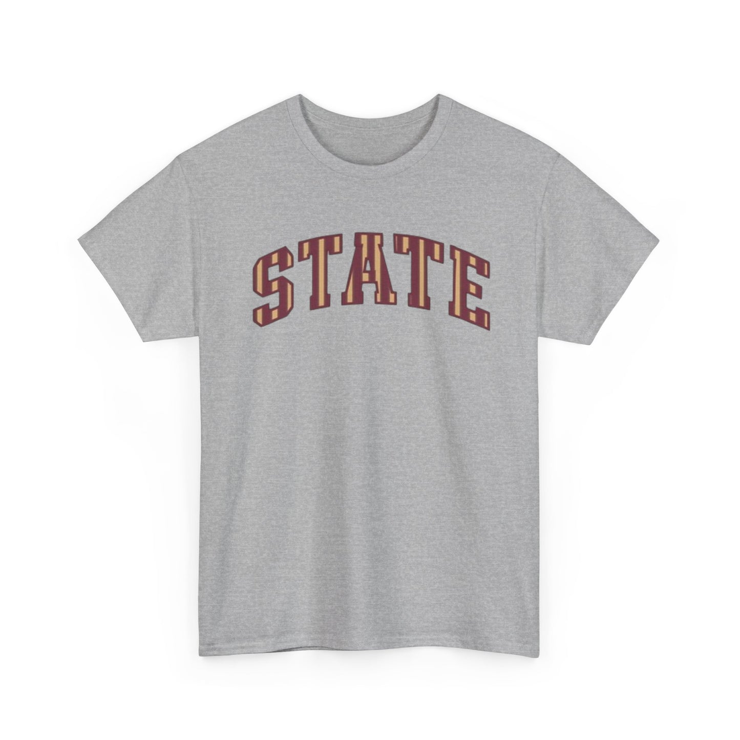 STATE Retro College Tee – Vintage Letterman Arched Logo T-Shirt