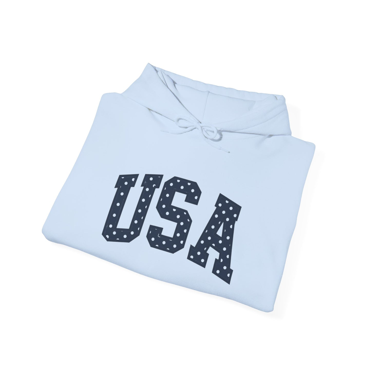 USA Stars Hoodie — Patriotic American Flag Lettering Pullover