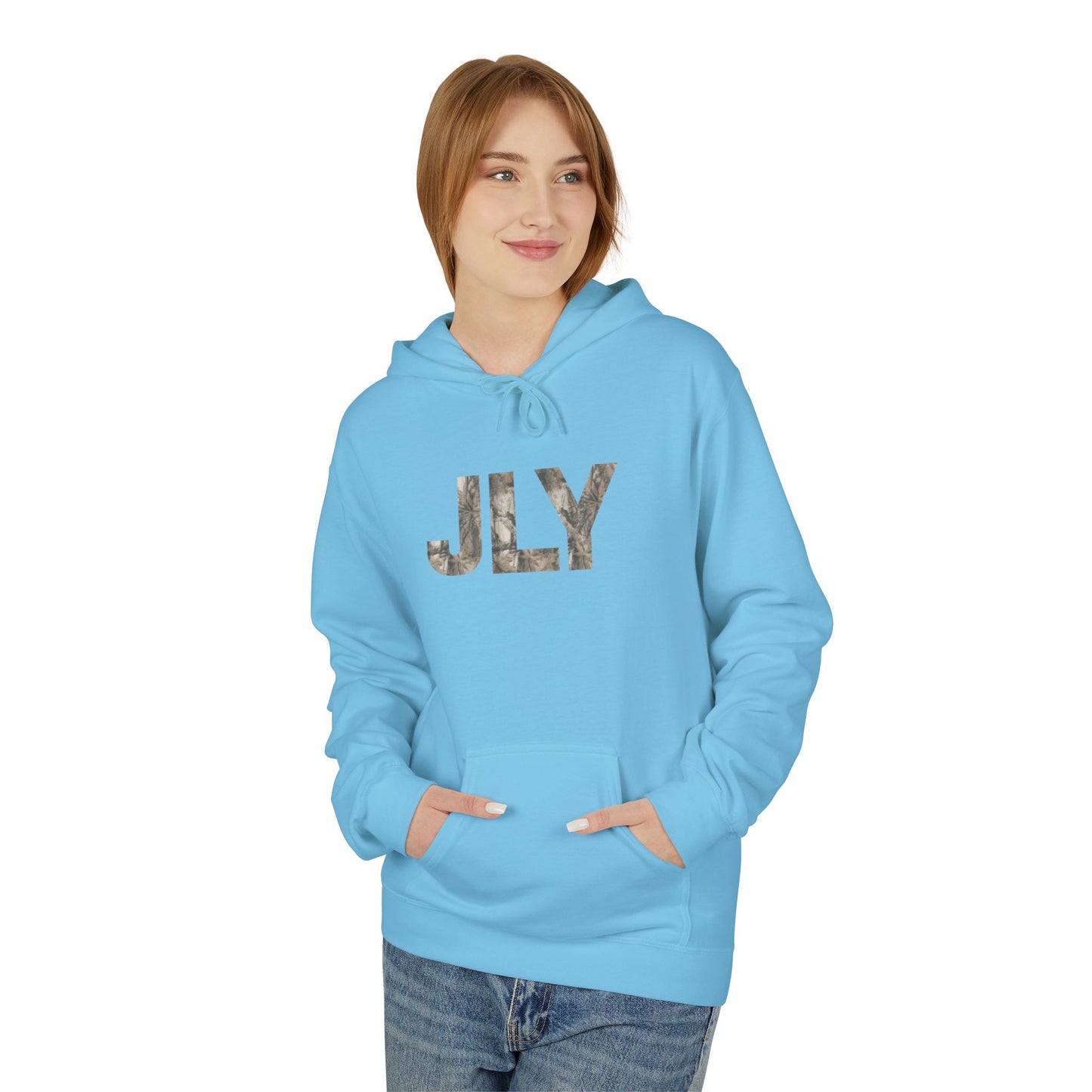 JLY Camouflage Fleece Hoodie, Cozy Unisex Hoodie, Seasonal Style, Gift for Him or Her, Casual Wear, Perfect for Fall