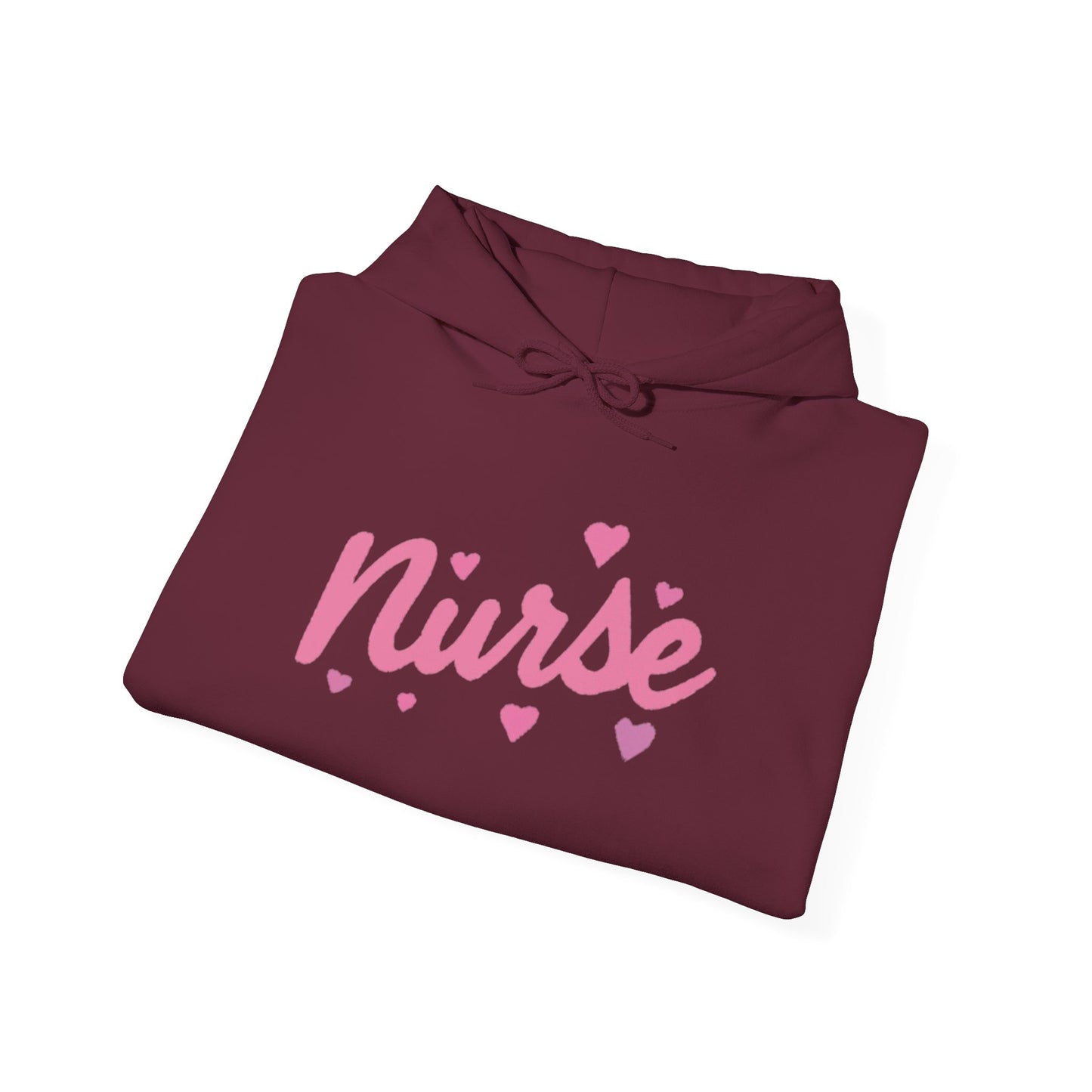 Nurse Heart Hoodie — Pink Script Nurse Hoodie for Medical Professionals, Gifts for Nurses