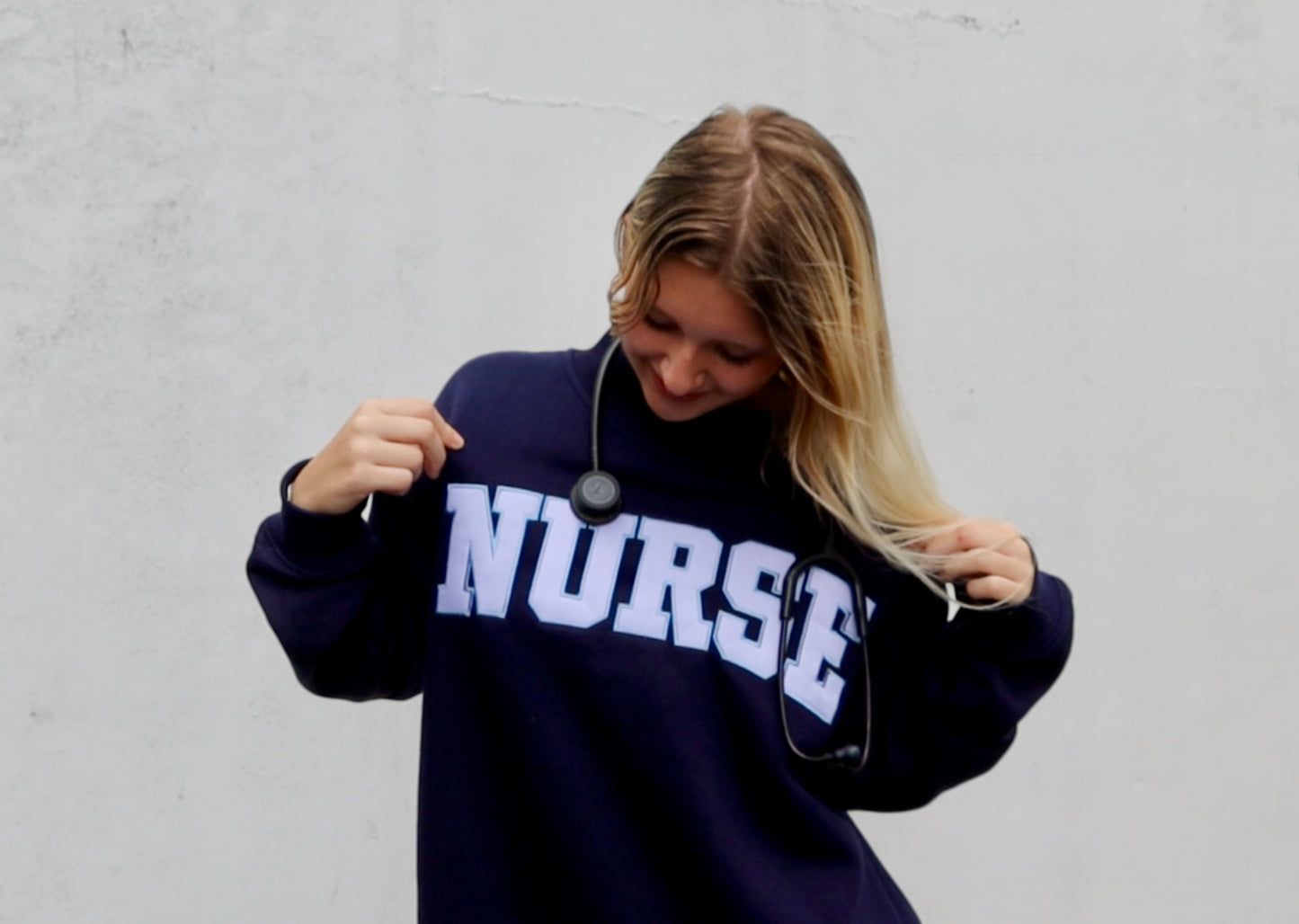 NAVY NURSE MOCK NECK-LIMITED