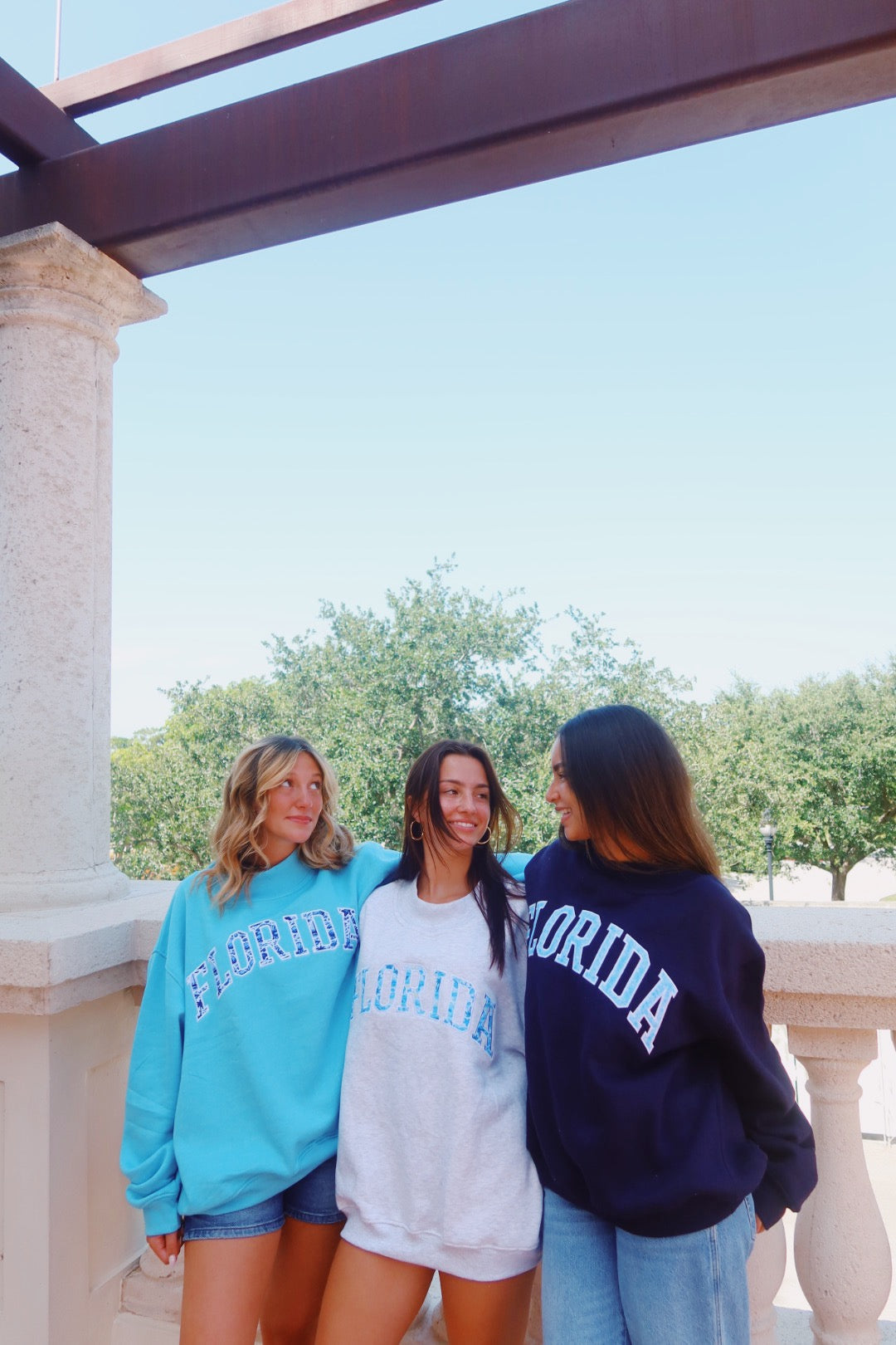FLORIDA- NAVY AND SKY TIE DYE MOCK NECK