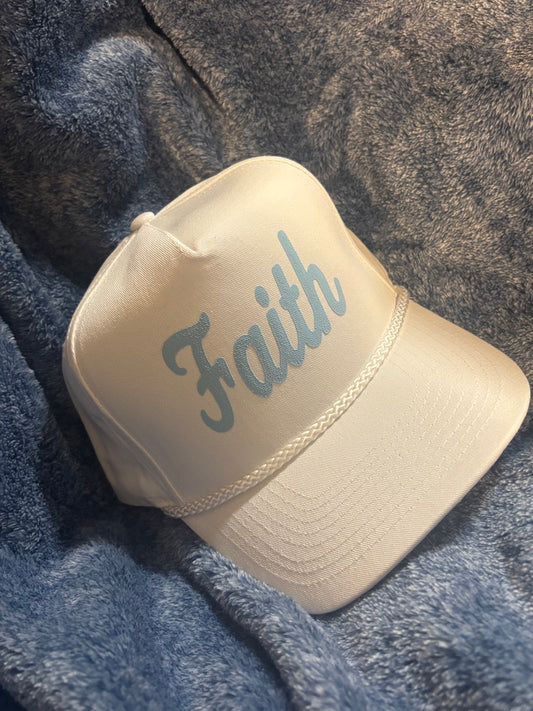FAITH PUFF PRINT WHITE HAT