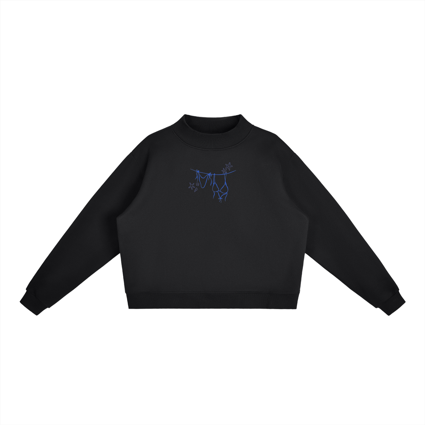 Faith Over Fear Fleece Mock-Neck Crew Sweatshirt