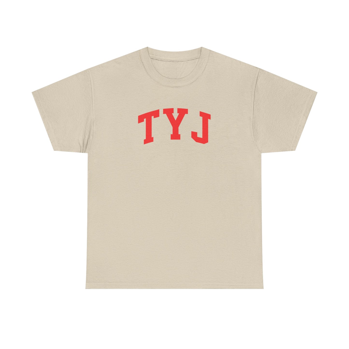 TYJ Arch Logo T-Shirt — Minimal Red College-Style Tee