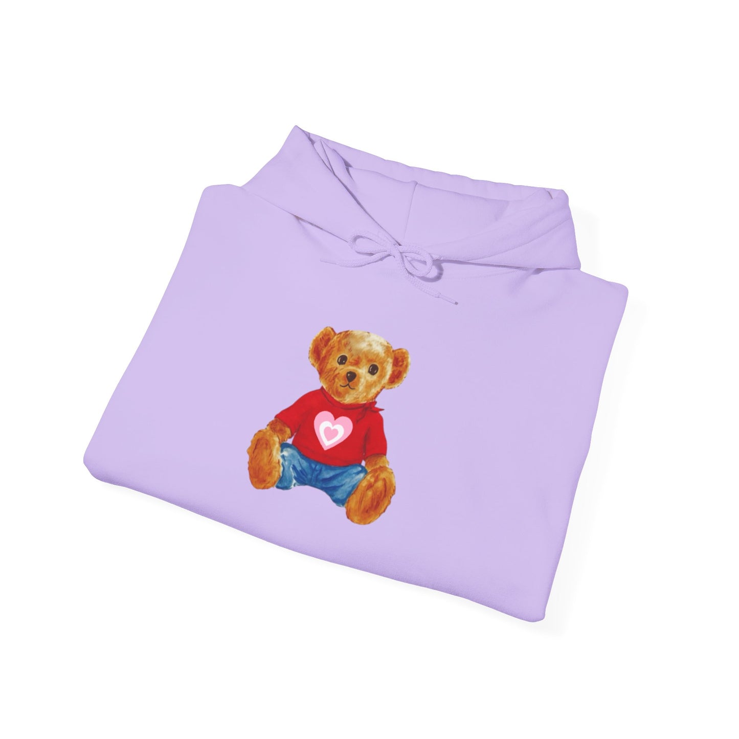 Teddy Bear Hoodie — Cute Heart Graphic