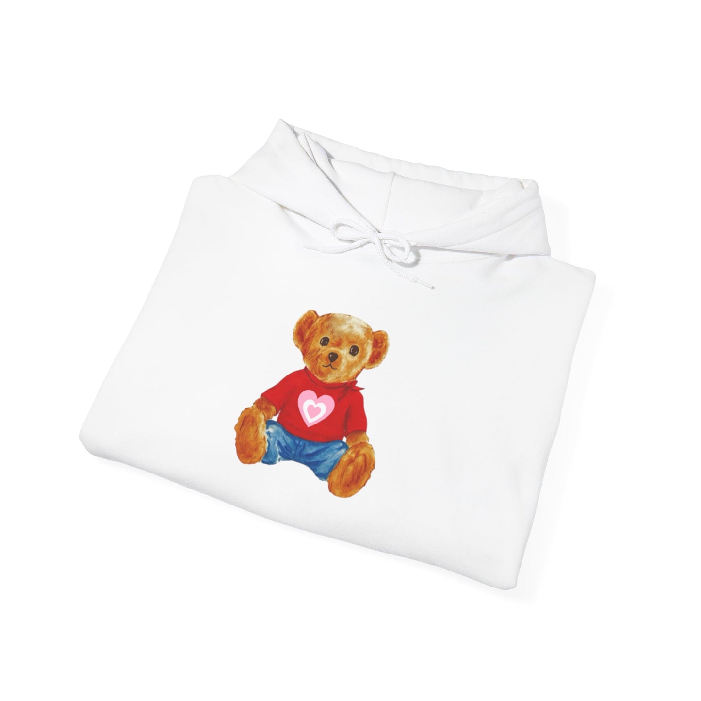 Teddy Bear Hoodie — Cute Heart Graphic