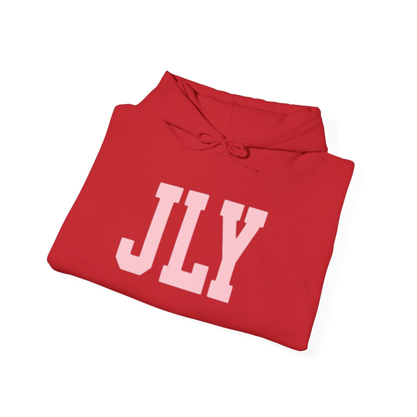 JLY Pink Block Letter Hoodie - Minimal Monogram Pullover