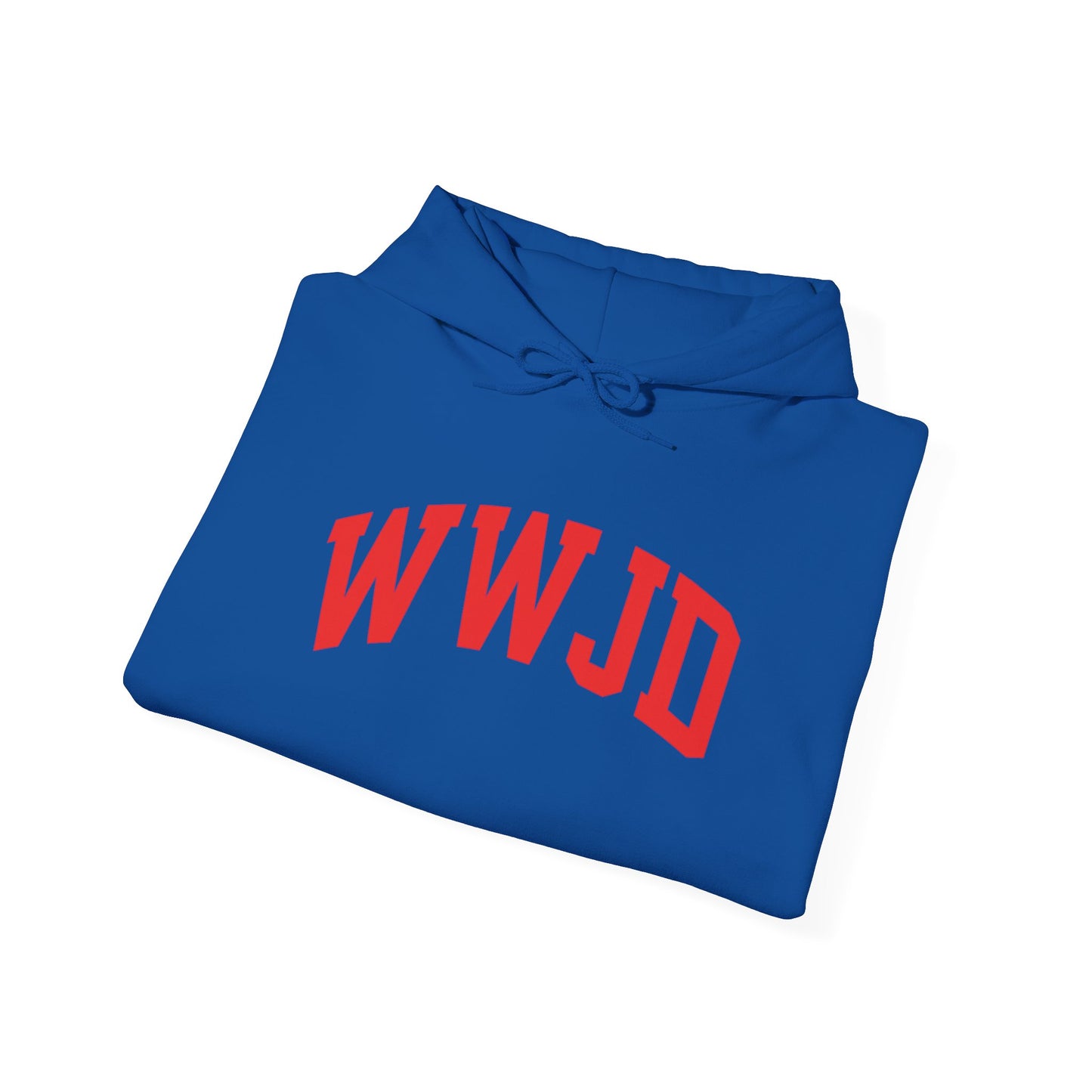 WWJD Hoodie — Classic Red Lettering Christian Faith Pullover