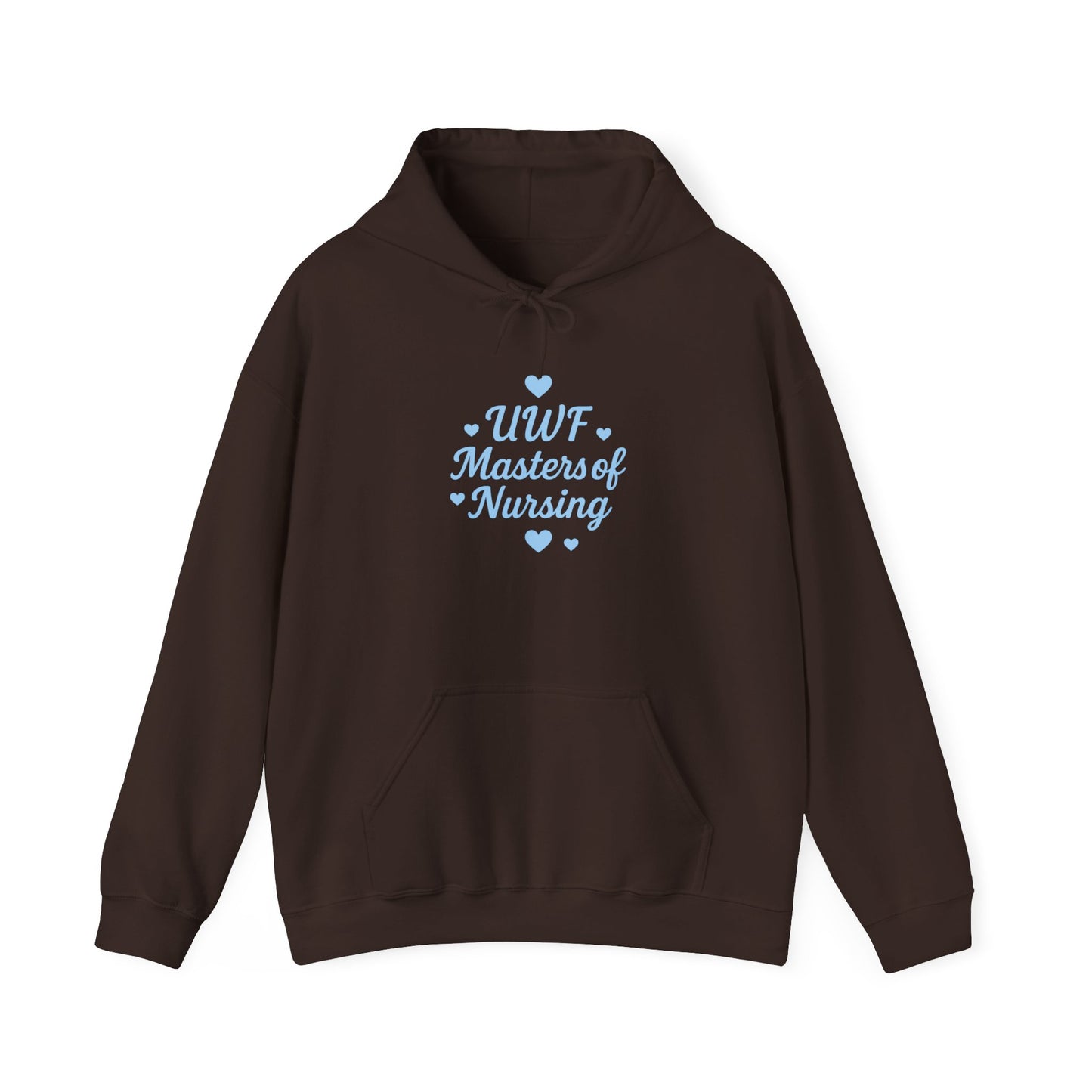 UWF Masters of Nursing Hoodie — Light Blue Heart Nursing School Sweatshirt
