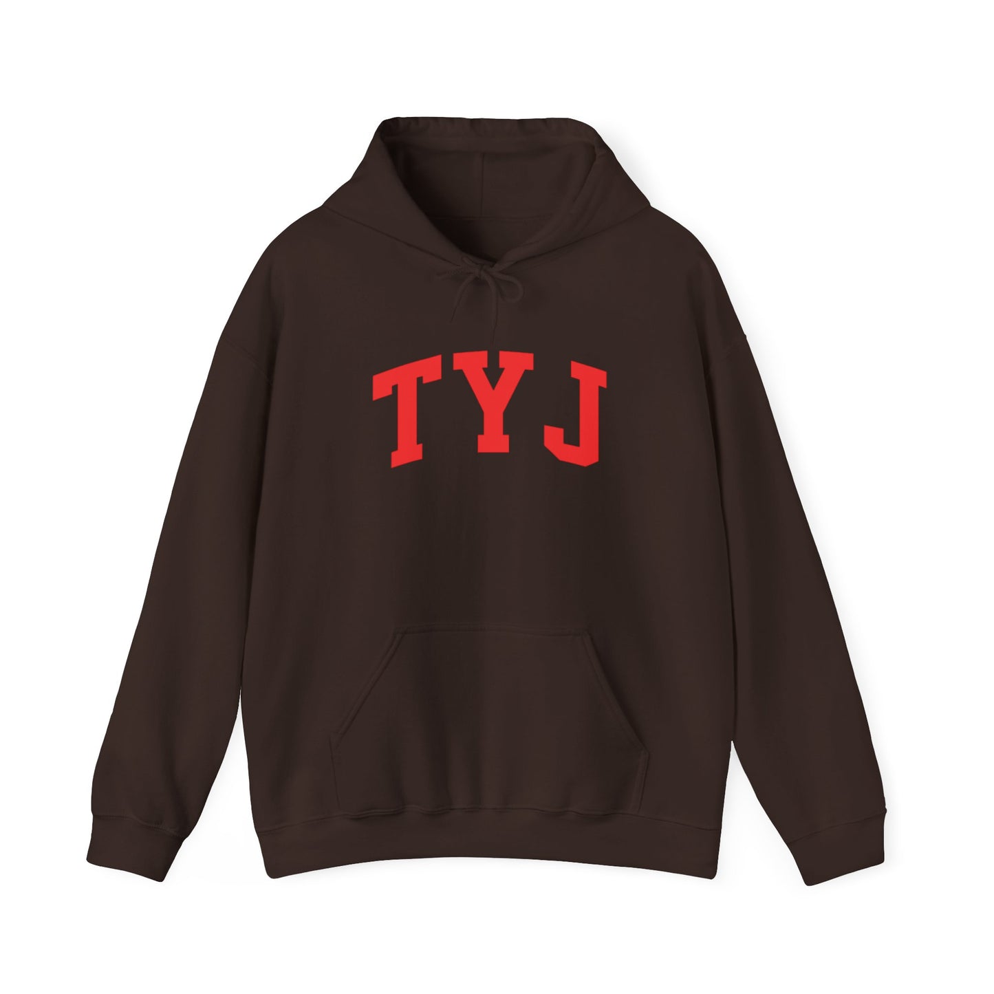 TYJ Red Letter Hoodie — Minimal Collegiate Pullover