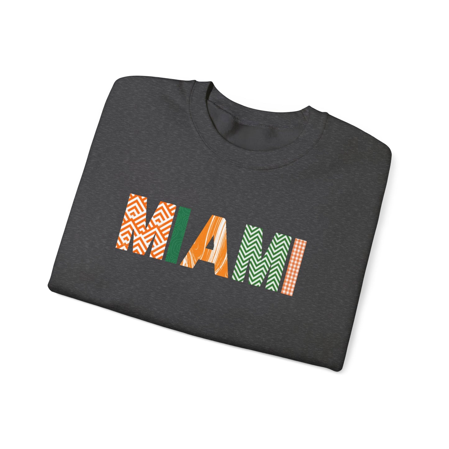 Miami Pattern Crewneck Sweatshirt — Colorful Geometric Miami Graphic