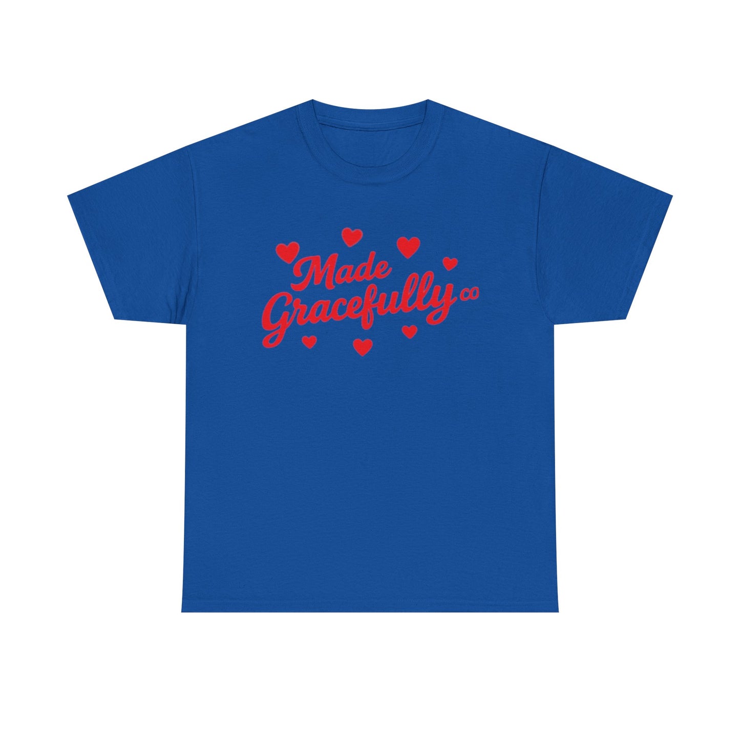 Made Gracefully Tee — Feminine Heart Script Graphic T-Shirt