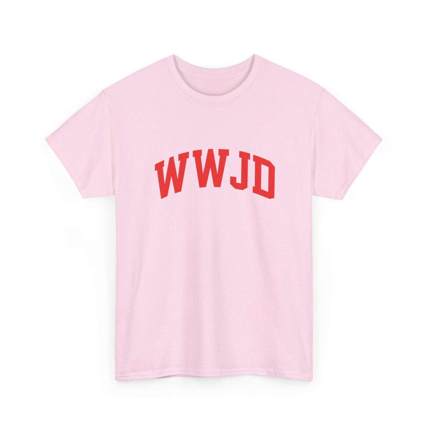 WWJD T-Shirt — Classic Red Lettering Christian Tee