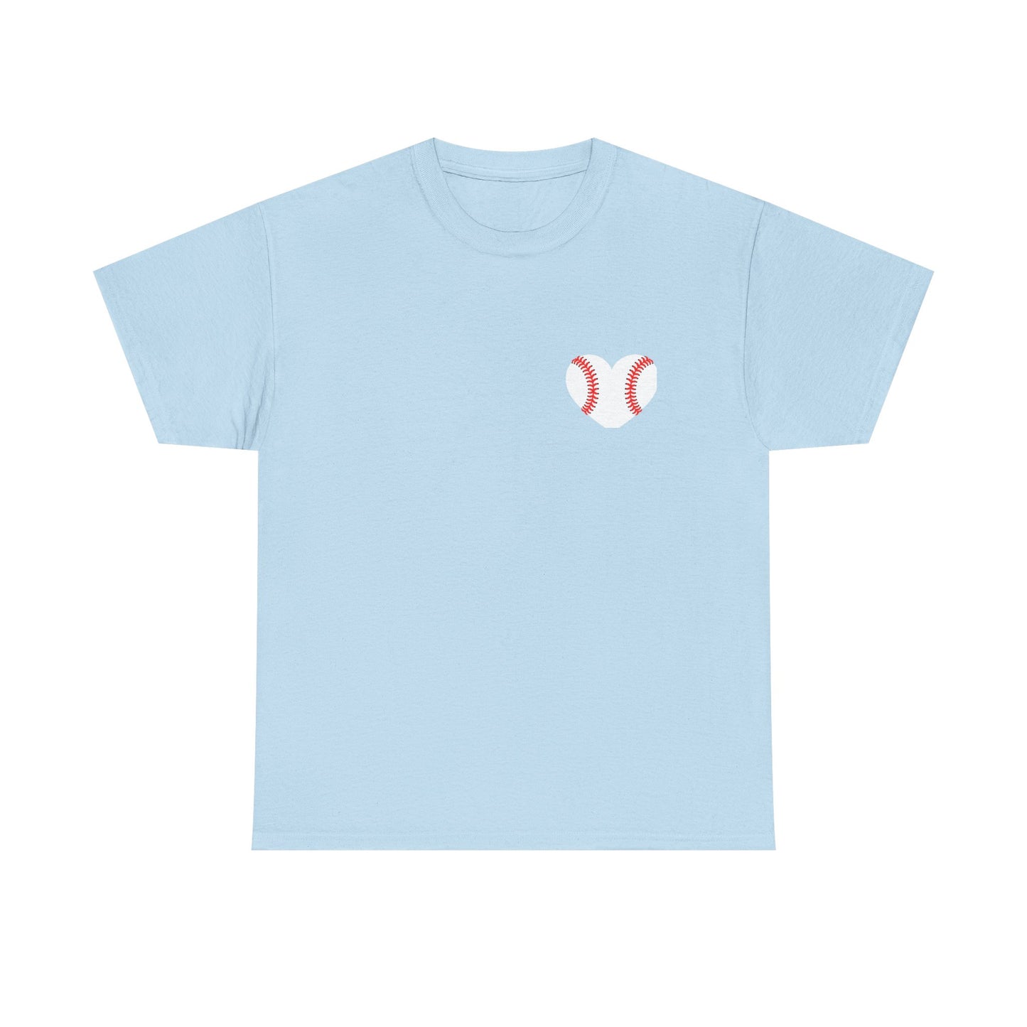 Baseball Heart Patchwork Tee – Patriotic Baseball Gear T‑Shirt