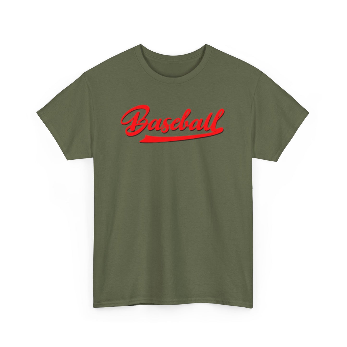 Baseball Script Tee — Red Vintage Baseball Logo T-Shirt