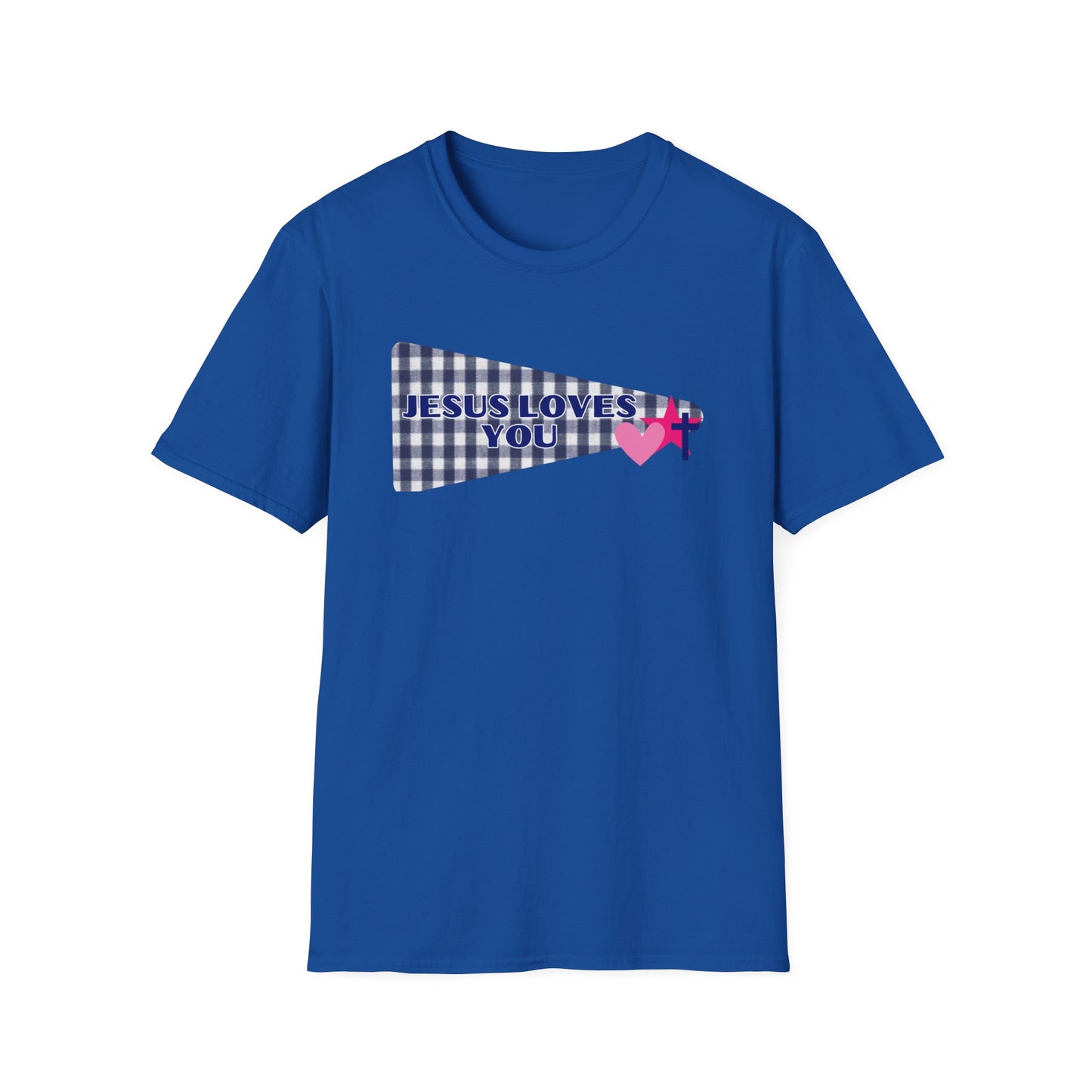 Jesus Loves You Pennant T-Shirt — Christian Faith Check Tee