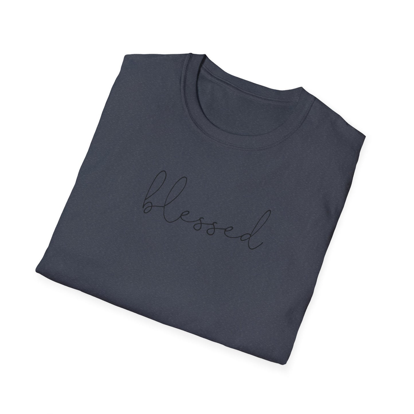 Blessed Script T-Shirt — Minimalist Inspirational Tee