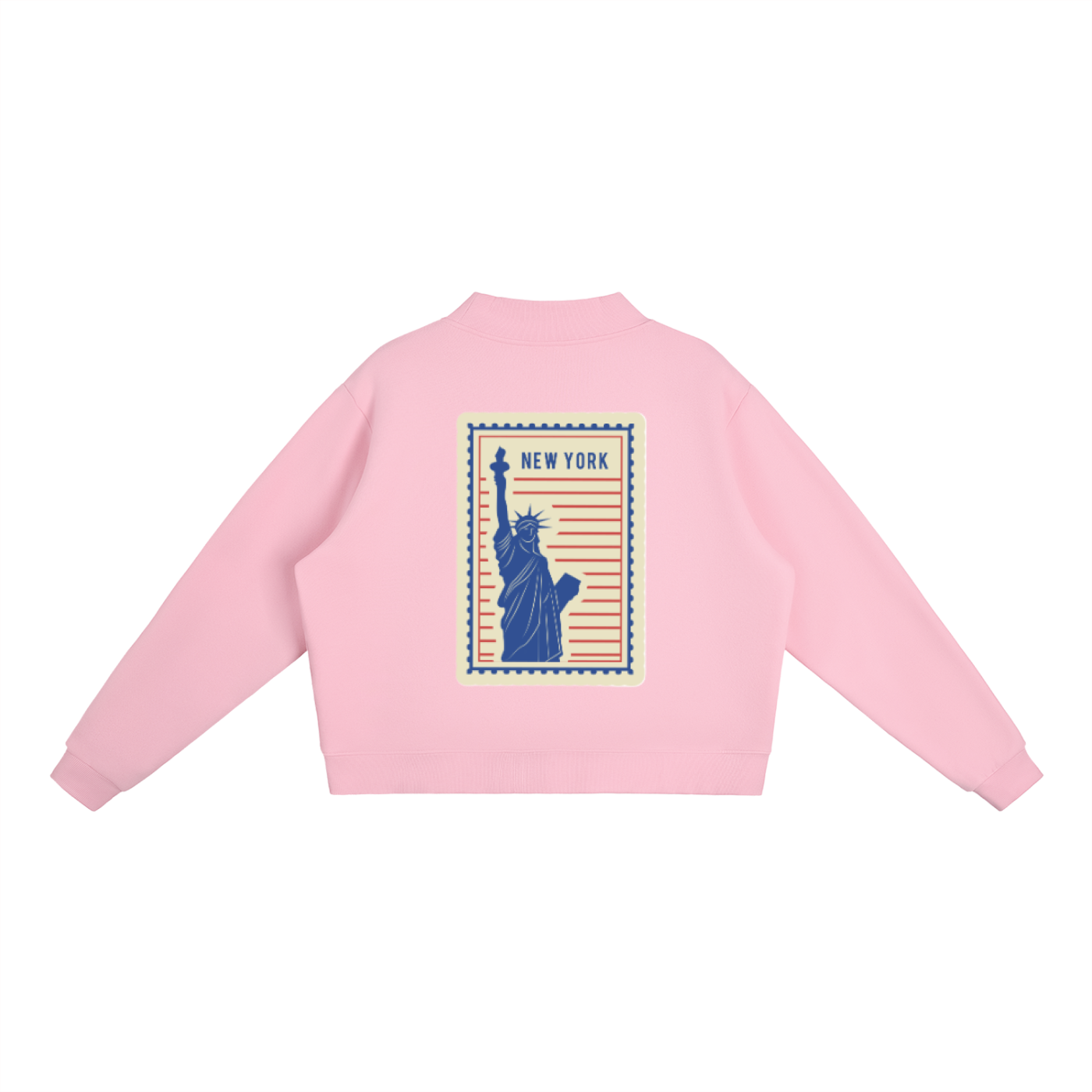 NY Essential Fleece Mock-Neck Crew Sweatshirt