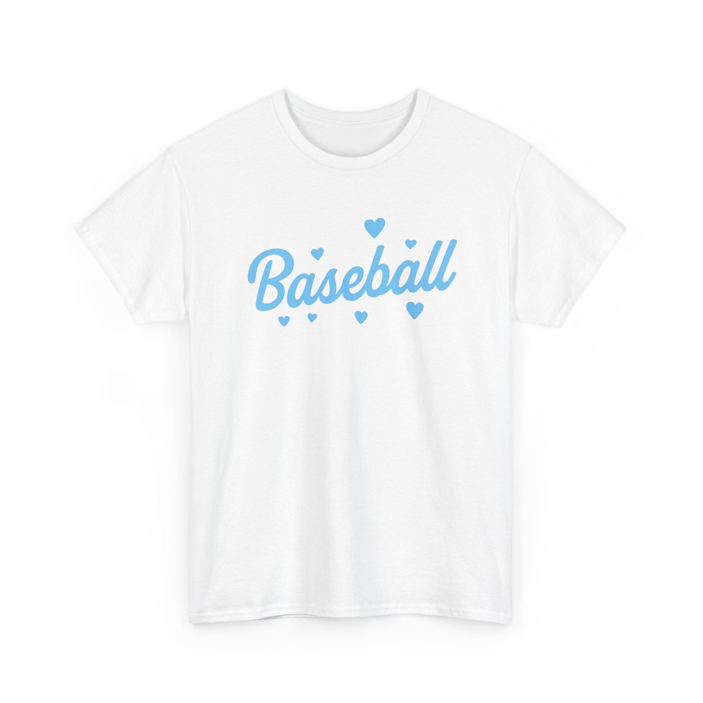 Baseball Heart Tee — Cute Script Baseball Shirt for Fans & Players