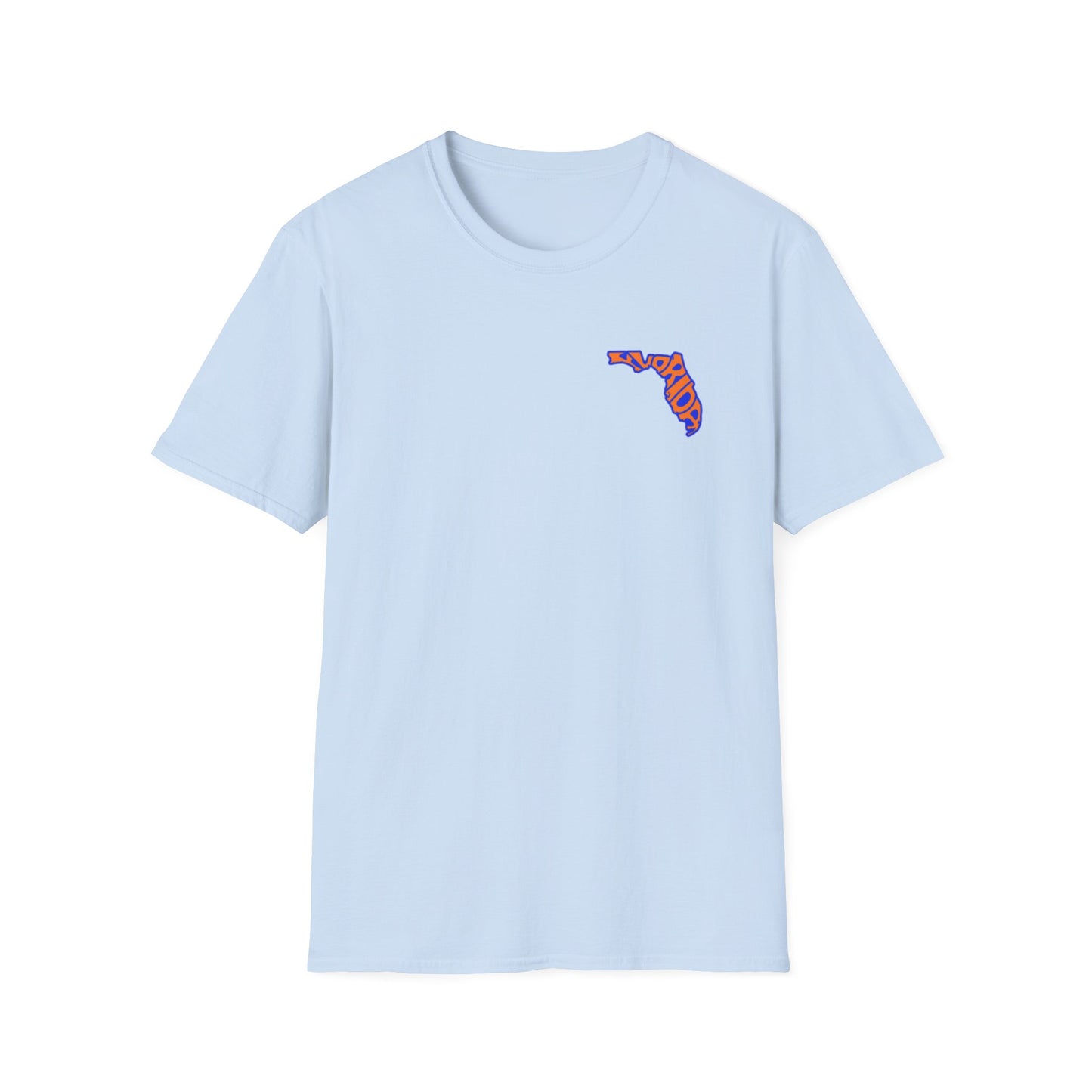 Florida State Outline T-Shirt — Orange & Blue 'Florida' Graphic Tee