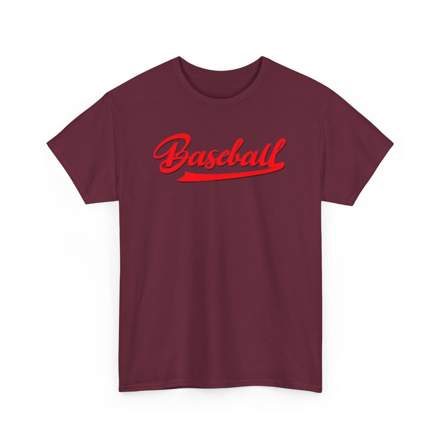 Baseball Script Tee — Red Vintage Baseball Logo T-Shirt