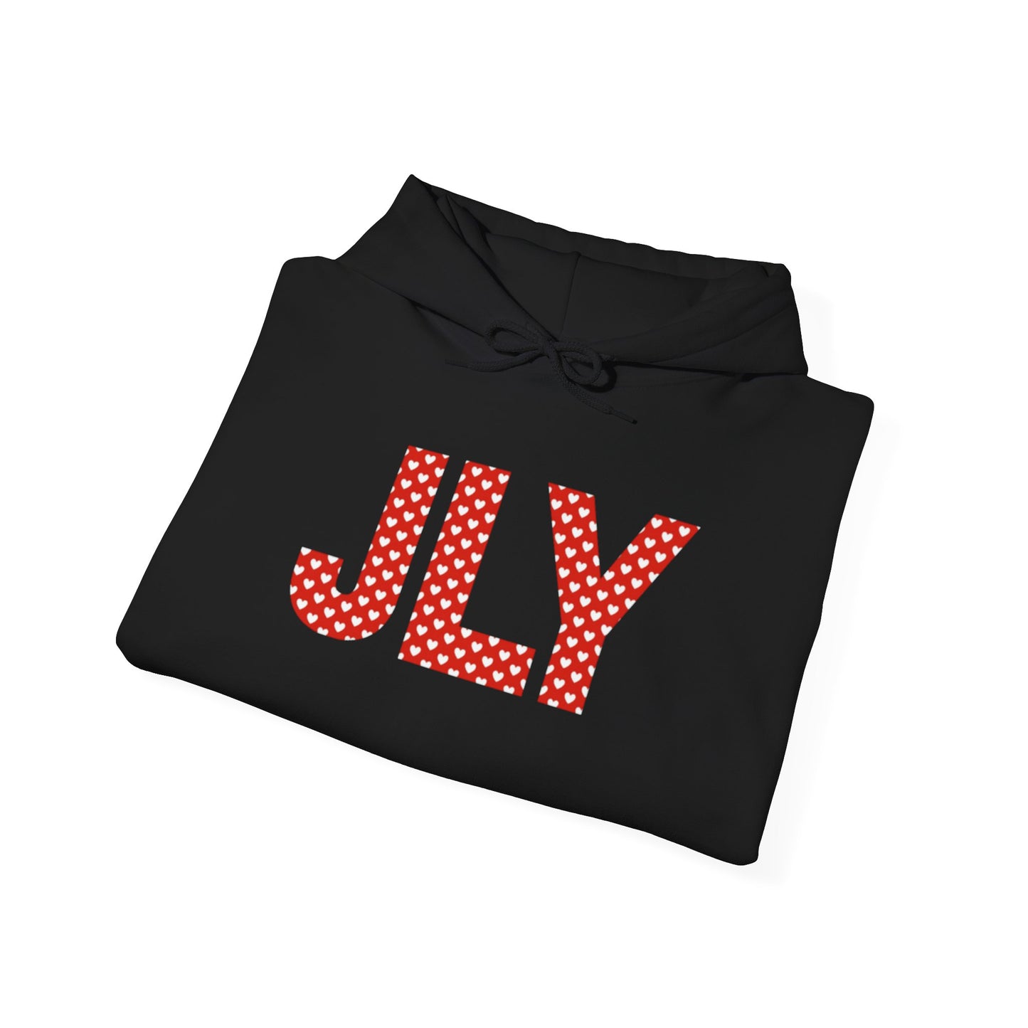 JLY Polka Dot Hoodie – Cute Red Lettering Pullover