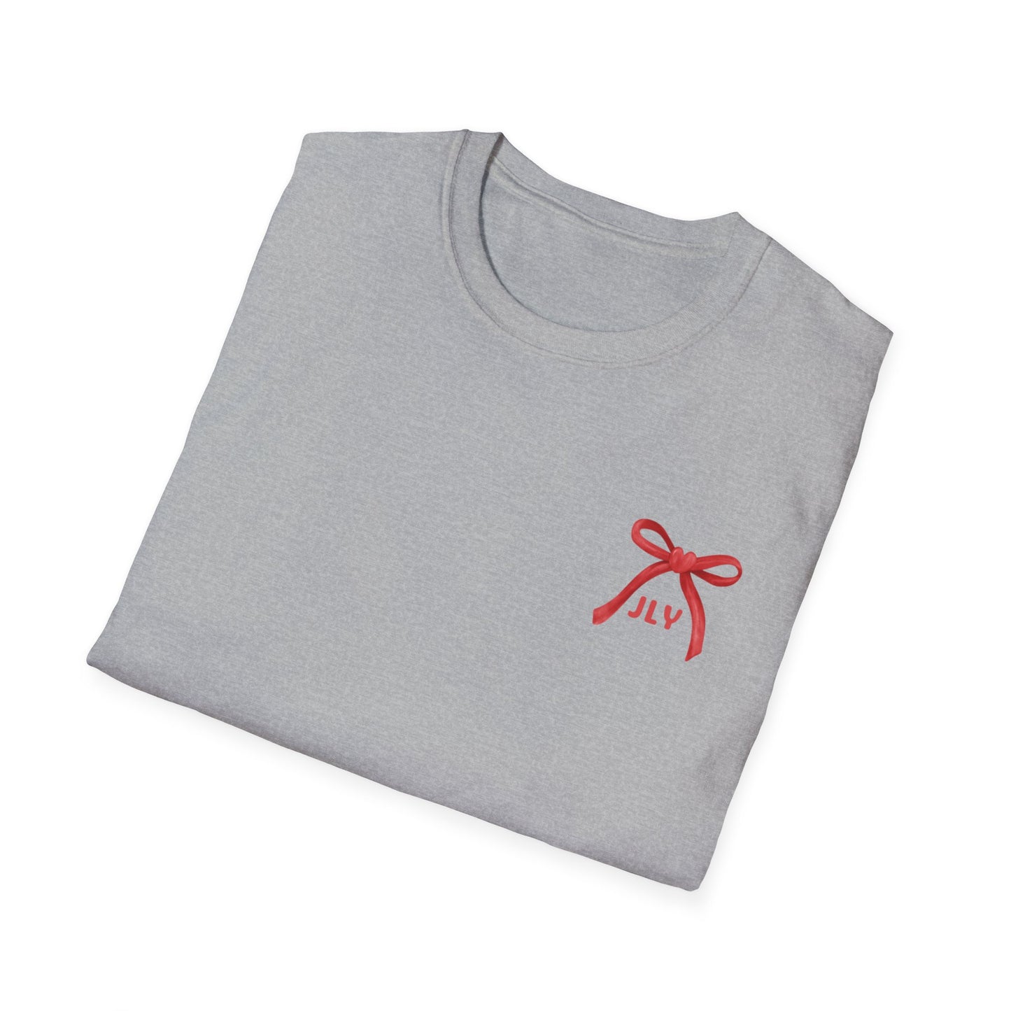 T-Shirt — Red Bow "JLY" Graphic Tee