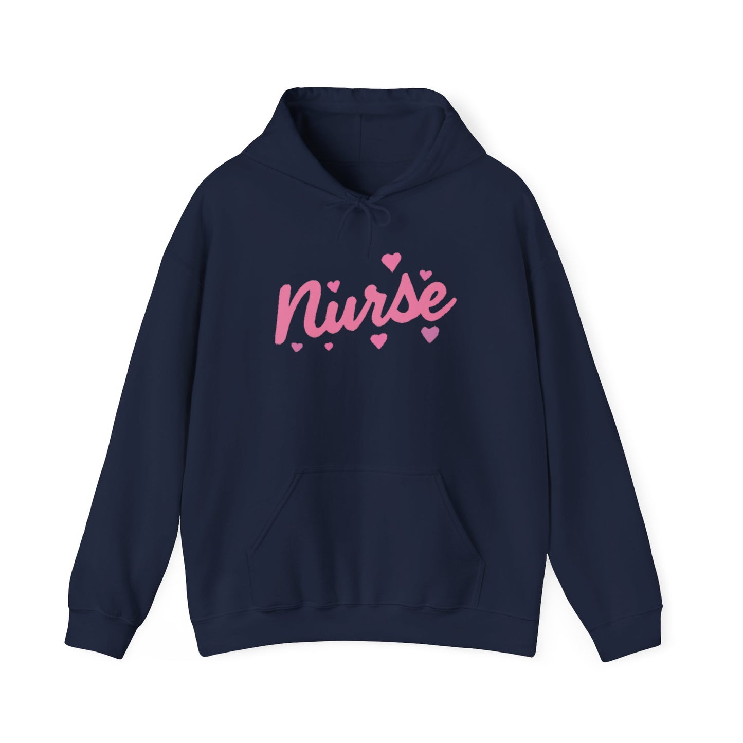 Nurse Heart Hoodie — Pink Script Nurse Hoodie for Medical Professionals, Gifts for Nurses