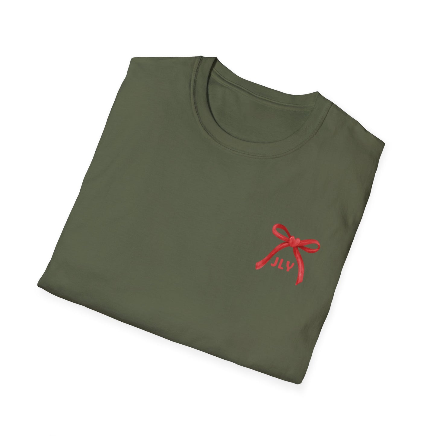 T-Shirt — Red Bow "JLY" Graphic Tee