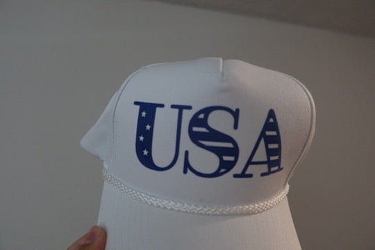 USA- WHITE AND BLUE HAT