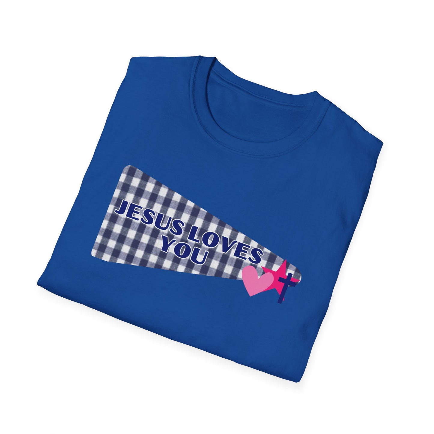 Jesus Loves You Pennant T-Shirt — Christian Faith Check Tee