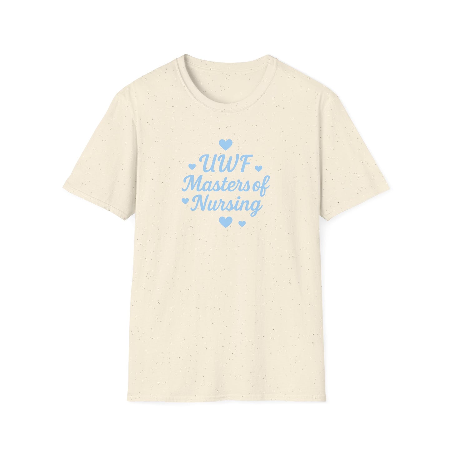 UWF Masters of Nursing T-Shirt — Light Blue Heart Nursing School Tee