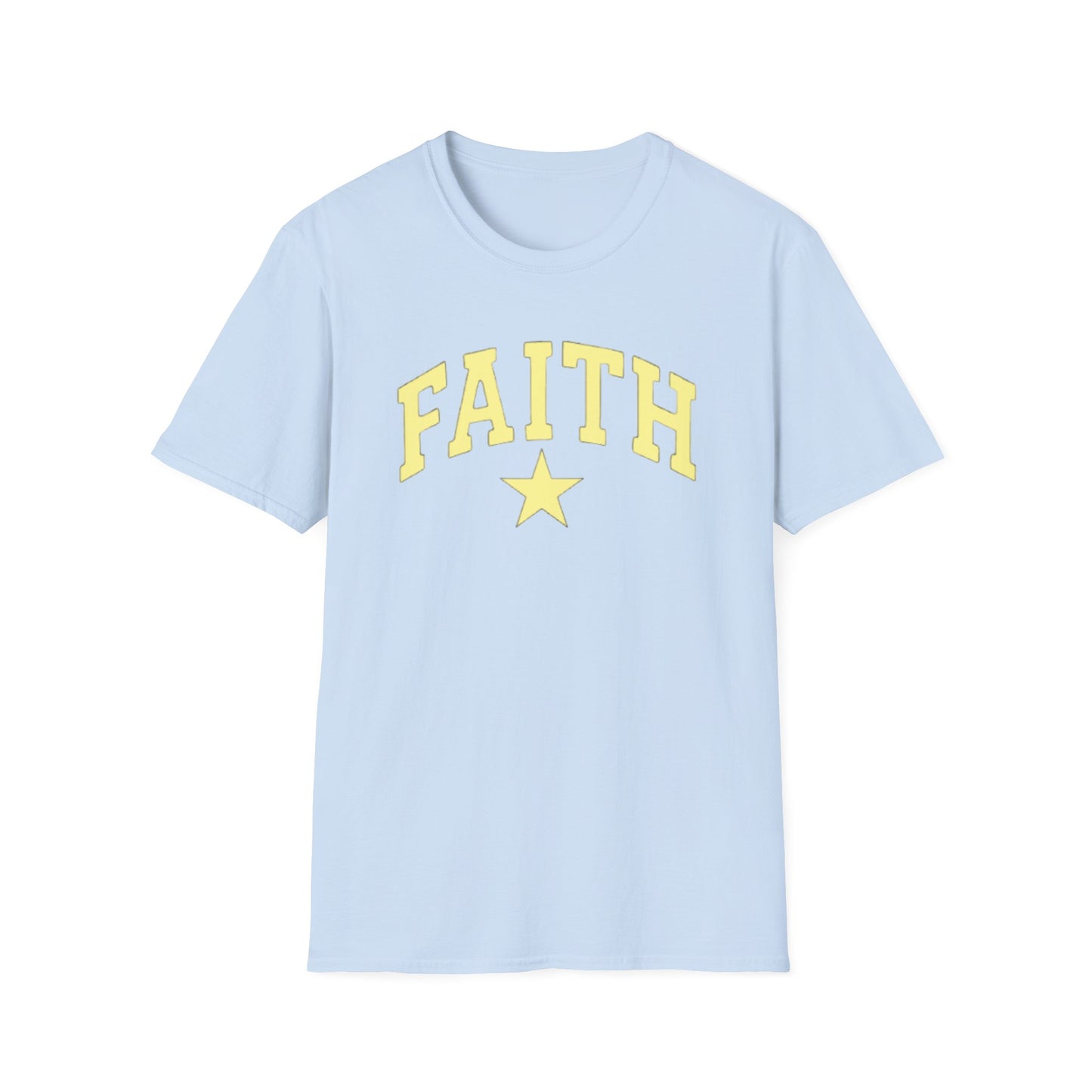 Faith Graphic T-Shirt — Yellow Lettering with Star