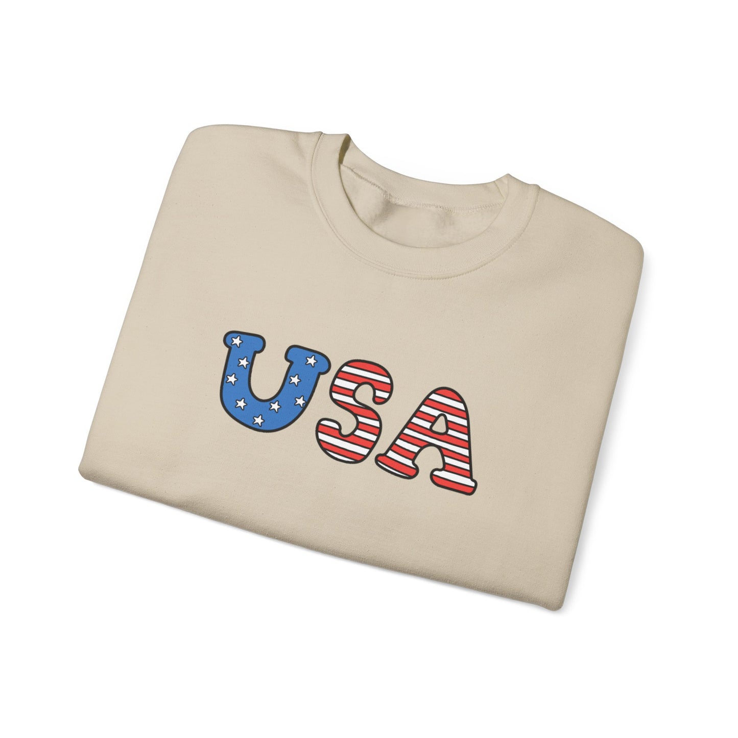 USA Flag Graphic Sweatshirt — Patriotic Crewneck