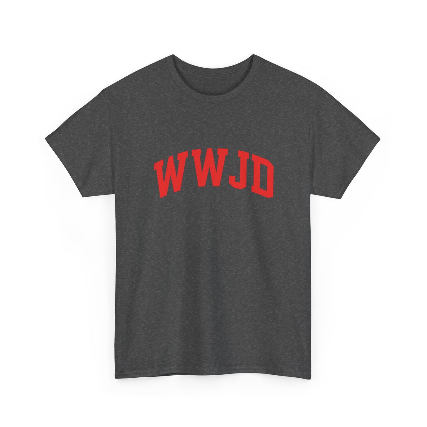 WWJD T-Shirt — Classic Red Lettering Christian Tee