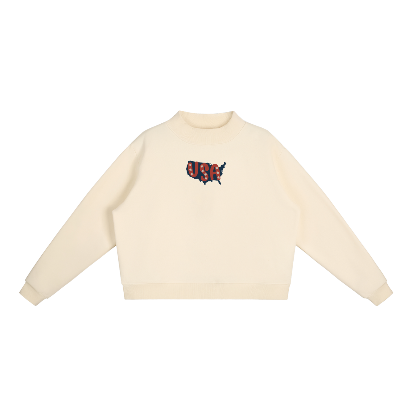 USA Continental Fleece Mock-Neck Crew Sweatshirt