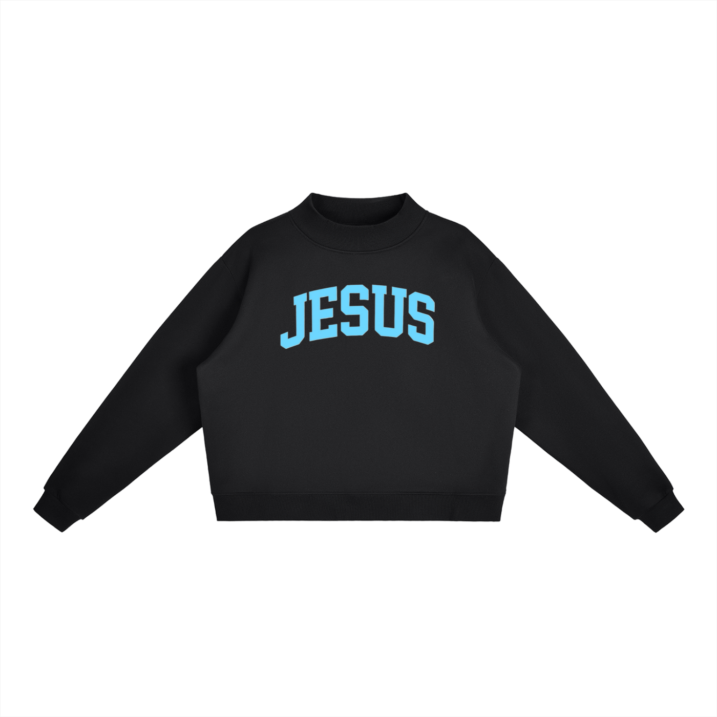 Jesus Essential Fleece Mock-Neck Crew Sweatshirt