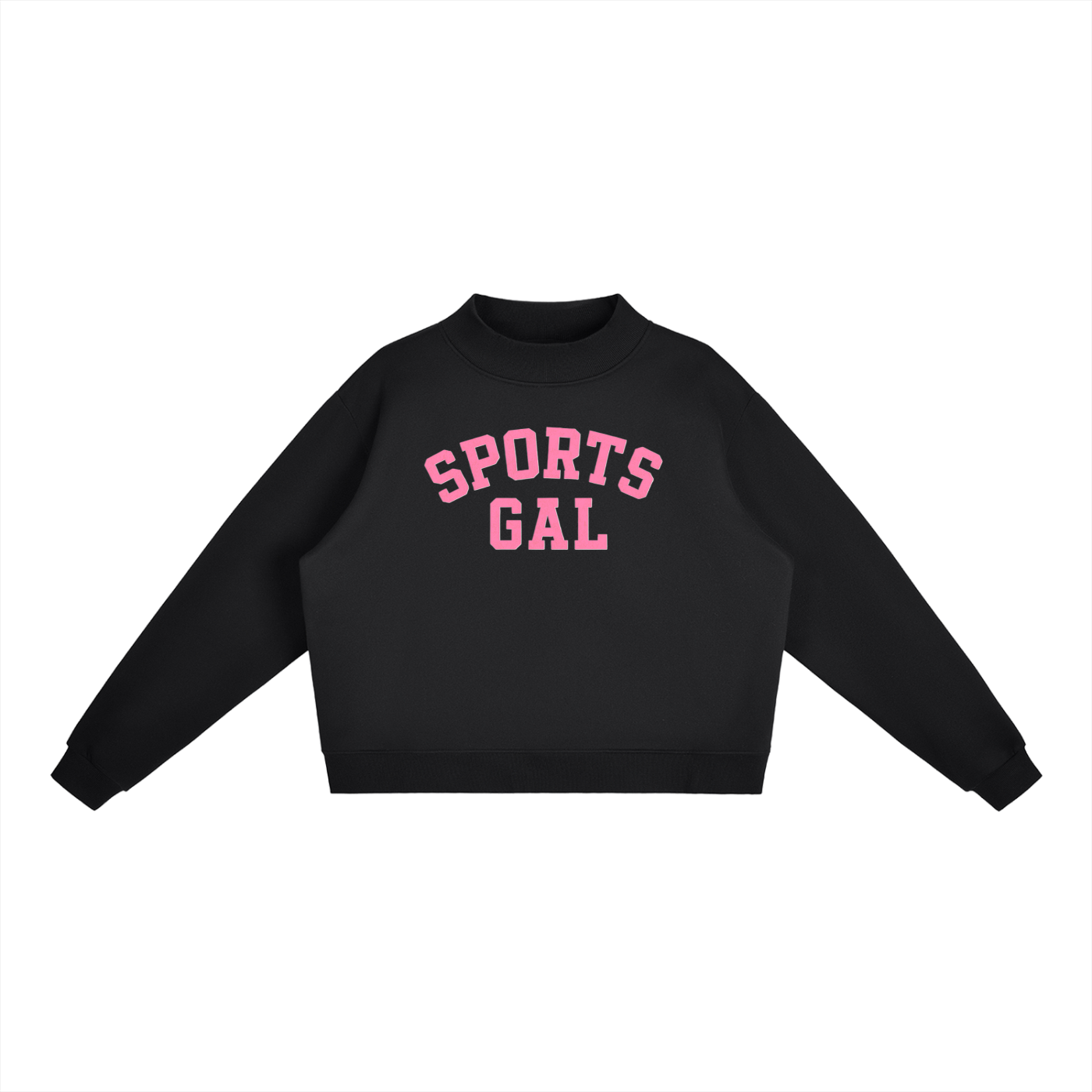 Sports Gal Essential Fleece Mock-Neck Crew Sweatshirt