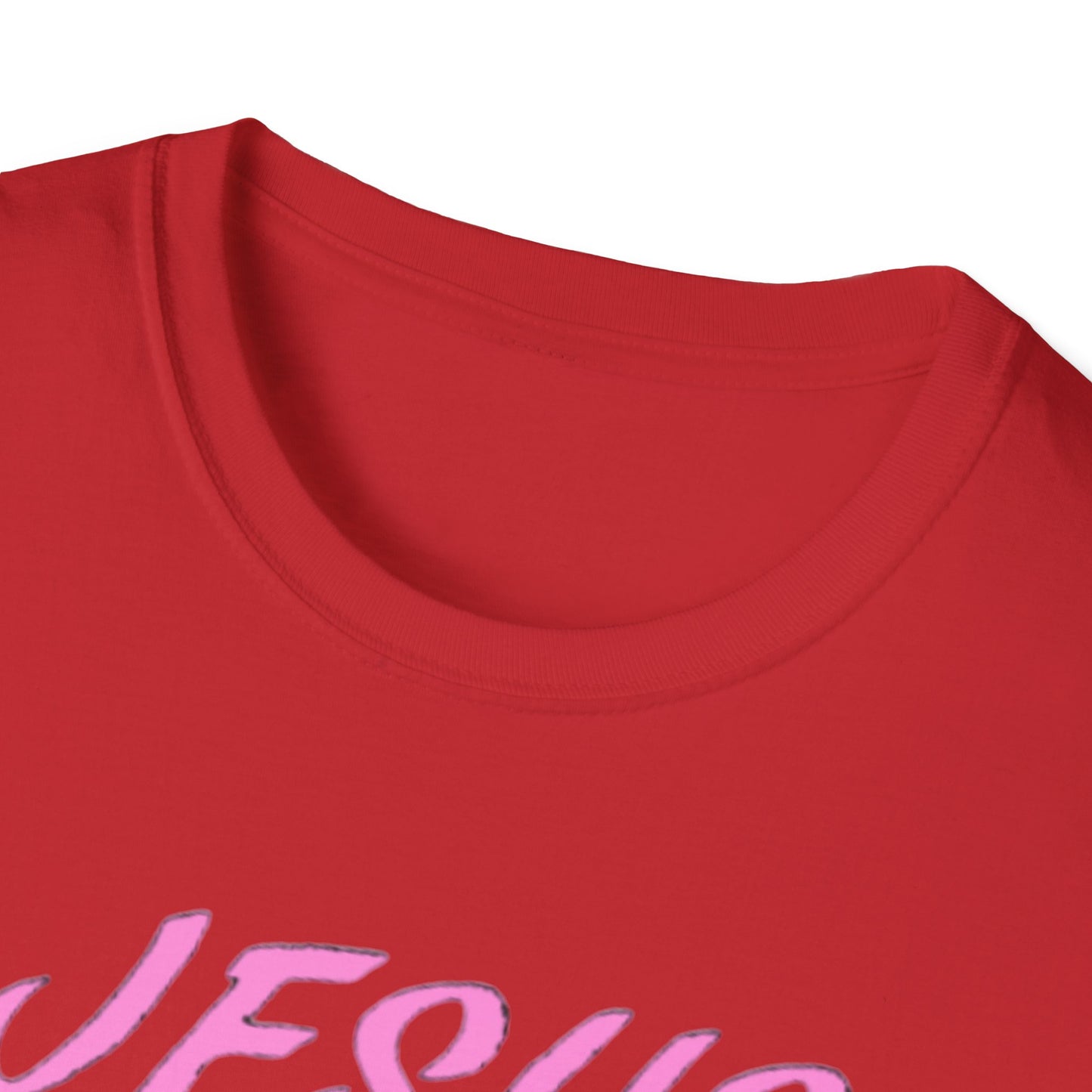 Jesus Saves Pink Script T-Shirt — Christian Faith Graphic Tee